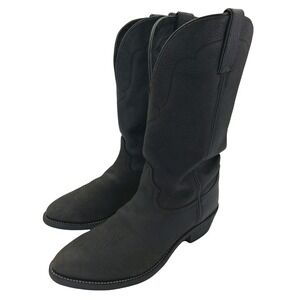 Tony Lama Boots Mens Size 10 EE Black Leather Western Roper Work Cowboy 7563